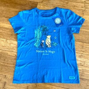 Life is Good Winnie Pooh & Piglet T-shirt! New Med
